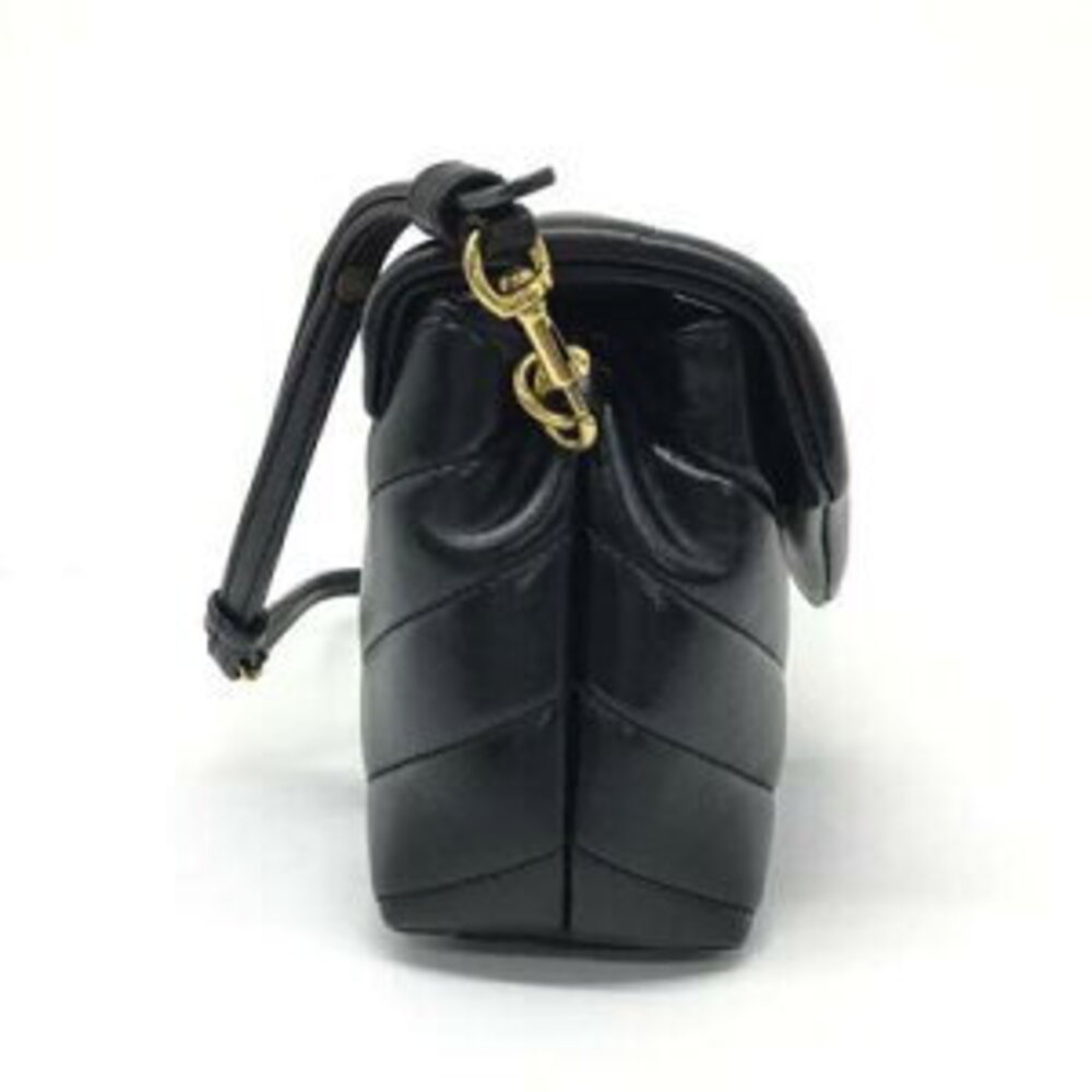 YVES SAINT LAURENT LOULOU BAG Shoulder Leather Black - Picture 3 of 9